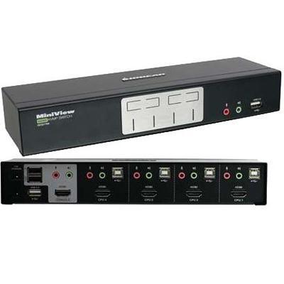 Iogear 4 Port Hdmi Multimedia Kvm Switch Taa Compliant