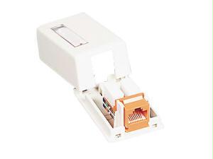 C2g 1-port Keystone Jack Surface Mount Box - White
