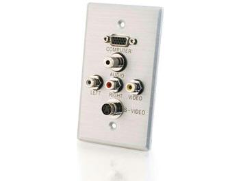 C2g Sg Hd15 3.5mm A/v Wall Plate Aluminum