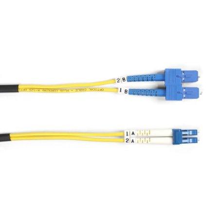 Black Box Os2 9/125 Singlemode Fiber Optic Patch Cable - Ofnr Pvc, Sc To Lc, Yellow, 3-m (