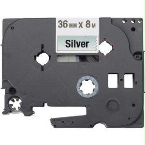 Brother Mobile Solutions 1.4 In X 26.2ft (36mm X 8m), Blk On Matte Silver Label, 5 Pack