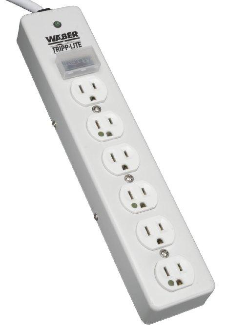 Tripp Lite Surge Protector Power Strip Medical Hospital Rt Angle Plug 6 Outlet 10feet Cord