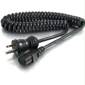 C2g 8ft 18 Awg Coiled Hospital Grade Power Cord (nema 5-15p To Iec320c13) - Black