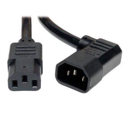Tripp Lite 6ft Power Cord Extension Cable Right Angle C14 To C13 Heavy Duty 15a 14awg