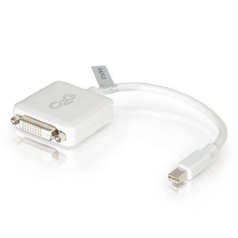 C2g 8in Mini Displayport To Dvi Adapter Male To Female Single Link Dvi-d White -