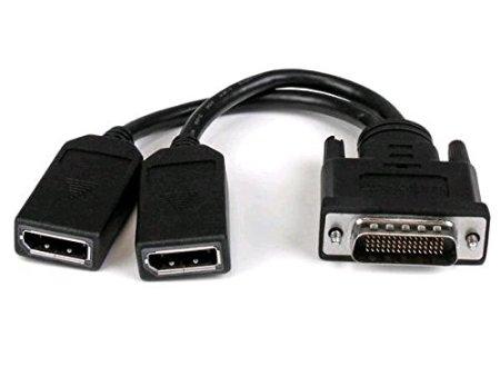 Startech 7.8in Dms-59 To Dual Displayport Adapter; 4k X 2k (3840x2400p 60hz)/21.6gbps/hbr