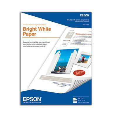 Epson Print Epson Bright White Paper, Letter, 500 Sheets. For Epson 3640