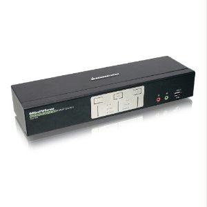 Iogear 2/4-port Dualview Dual-link Dvi Kvmp Switch With Usb 2.0 Peripheral Sharing Taa