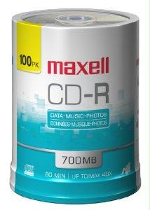 Maxell Cd-r Write Once 700mb/up To 80min Recording 100pk Spindle