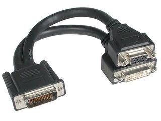 C2g 9in One Lfh-59 (dms-59) Male To One Dvi-i Female And One Hd15 Vga Female Cable
