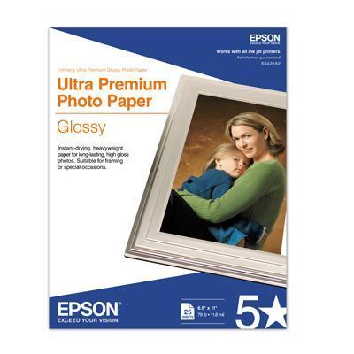 Epson Print Ultra Prem Photo Ppr Glossy Letter 25 Sheets