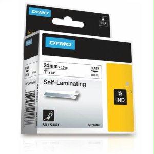 Dymo Rhino 1x1 White Vinyl Self Lam