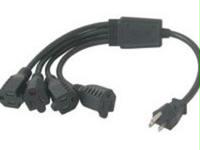 C2g 3ft 16 Awg 1-to-4 Power Cord Splitter (1 Nema 5-15p To 4 Nema 5-15r) (taa Compli