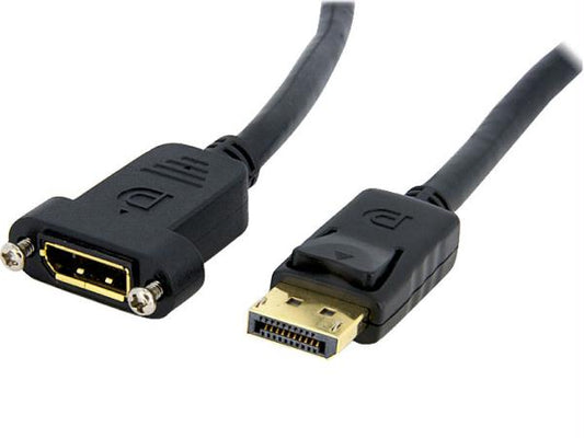 Startech 3ft Panel Mount Displayport Cable (male To Female); 4k X 2k Video (3840x2400p 60