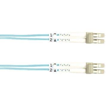 Black Box Om3 50/125 Multimode Fiber Optic Patch Cable - Ofnr Pvc, Lc To Lc, Aqua, 10-m (3