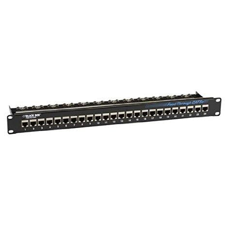 Black Box Cat5e Feed-through Patch Panel - 1u, Shielded, 24-port, Gsa, Taa