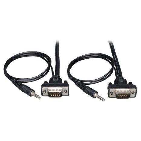 Tripp Lite 3ft Svga / Vga Coax Monitor Cable Low Profile With Audio And Rgb High Resolution