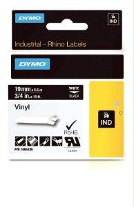 Dymo Rhino 3/4in Black Vinyl-19mm