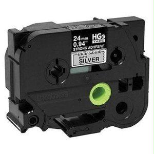 Brother Mobile Solutions 0.94 In X 26.2ft (24mm X 8m), Blk On Matte Silver Label, 5 Pack