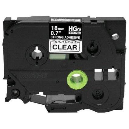 Brother Mobile Solutions 0.7 In X 26.2 Ft (18mm X 8m), Black Ink On Clear Label, 5 Pack