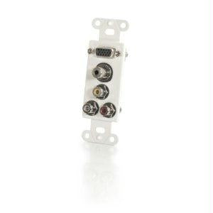 C2g Decora Style Hd15 Vga + 3.5mm + Composite Video + Stereo Audio Wall Plate Insert