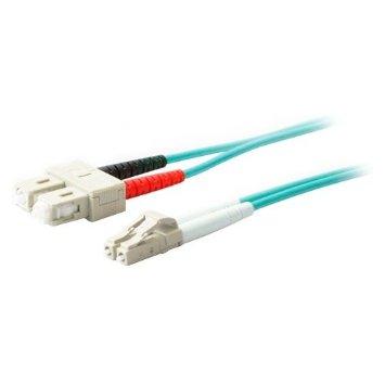 Add-on This Is A 9m Lc (male) To Sc (male) Aqua Duplex Riser-rated Fiber Patch Cable. A