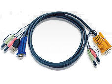 Aten Keyboard / Video / Mouse / Audio Cable - Db-15, Mini-phone 3.5 Mm (m) - 4 Pin Us