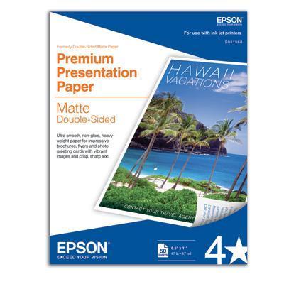Epson Print Paper - Matte Paper - Bright White - Letter A Size (8.5 In X 11 In) - 50 Pcs.. F
